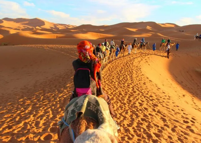 overnight camel trek in Merzouga desert